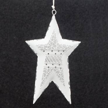 White and Silver Metal Star Ornament