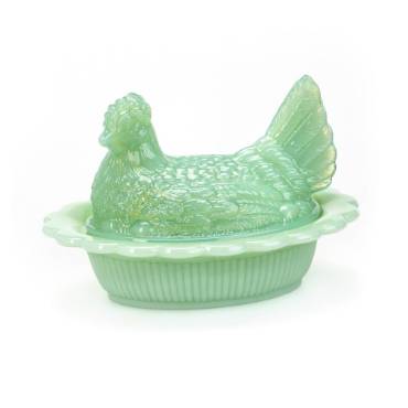 Covered Hen Glass Dish