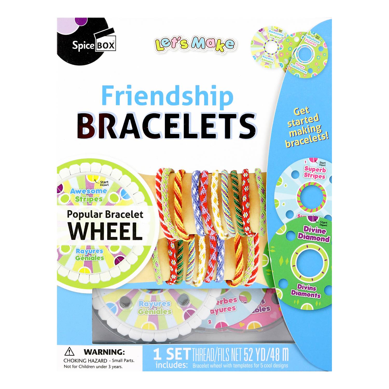 Choose Friendship, My Tiny Friendship Bracelet Maker, An American Original | 10 Pre-Cut Threads - Up to 4 Bracelets | Travel-Size Craft Kit, Kids