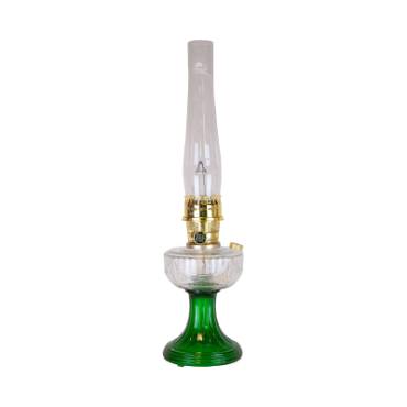 Aladdin Clear-Over Emerald Lincoln Drape Oil Lamp
