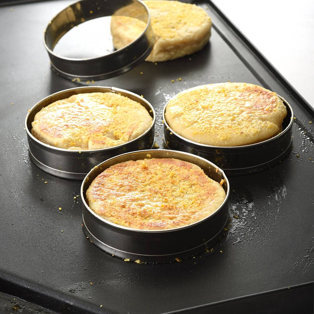 Fox Run English Muffin Rings 4pcs Set - Egg Pancake Biscuit Crumpet Cutter
