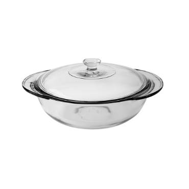 Round Casserole Baking Dish with Cover - 2 Qt
