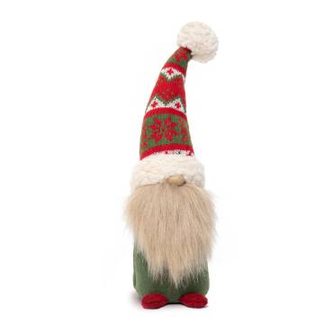 Holiday Standing Gnome - Decorative Plush 13"