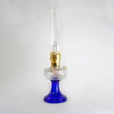 Aladdin Clear-Over Cobalt Lincoln Oil Drape Lamp