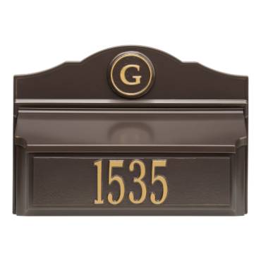 Whitehall Custom Wall Mount Mailbox - Bronze/Gold