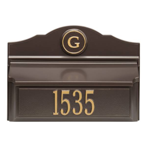 Whitehall Custom Wall Mount Mailbox - Bronze/Gold