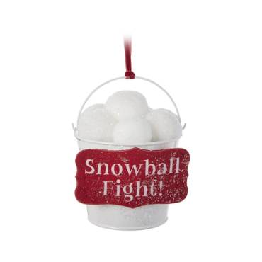 Snowball Fight Bucket Ornament