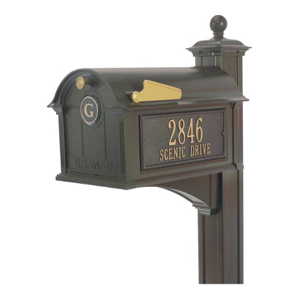 Whitehall Monogram Balmoral Mailbox - Bronze/Gold