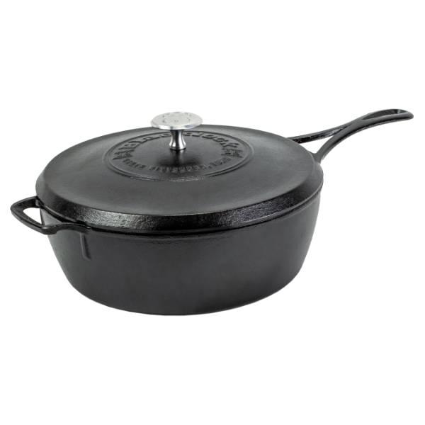 Lodge Blacklock Cast Iron Deep Skillet with Lid