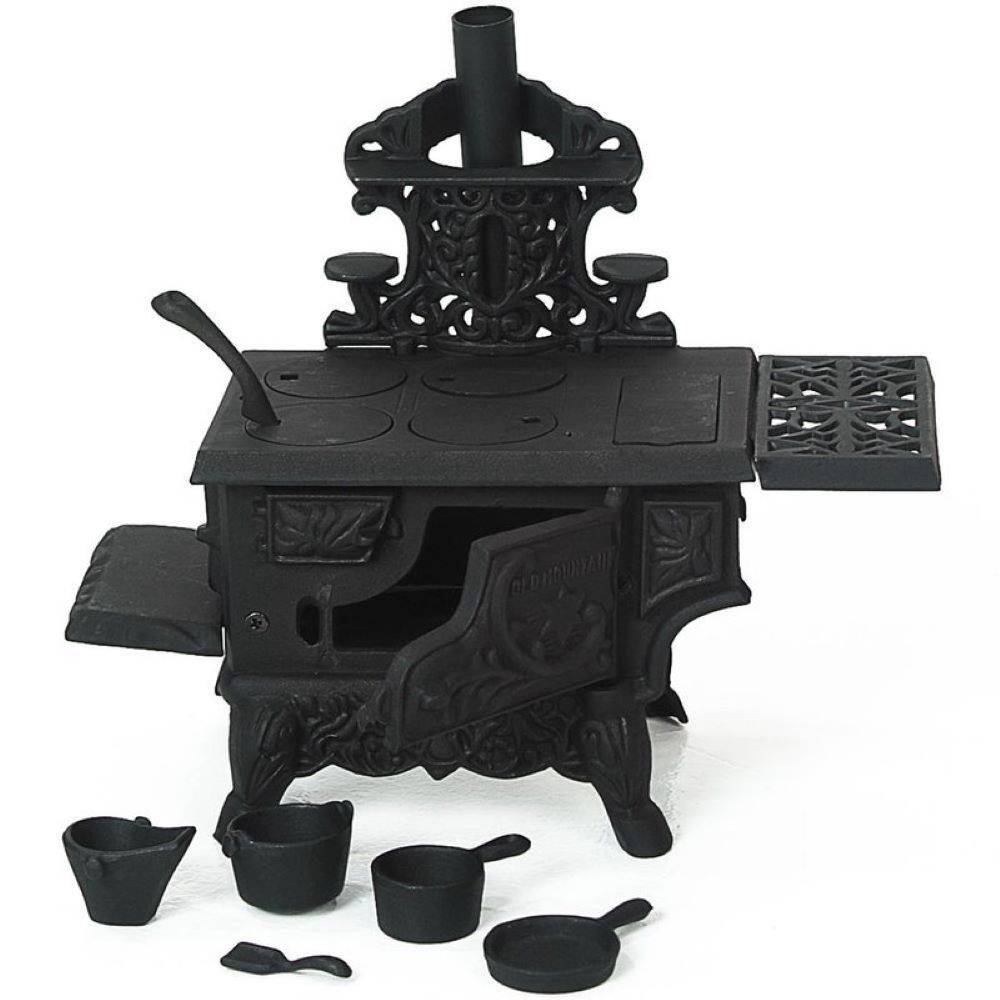Old Mountain 10142 Black Mini Box Stove Set, with Accessories, 10 1/2 inch Tall