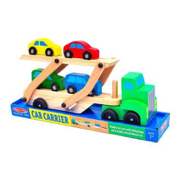 Melissa & Doug Car Carrier Truck Wooden Toy Set