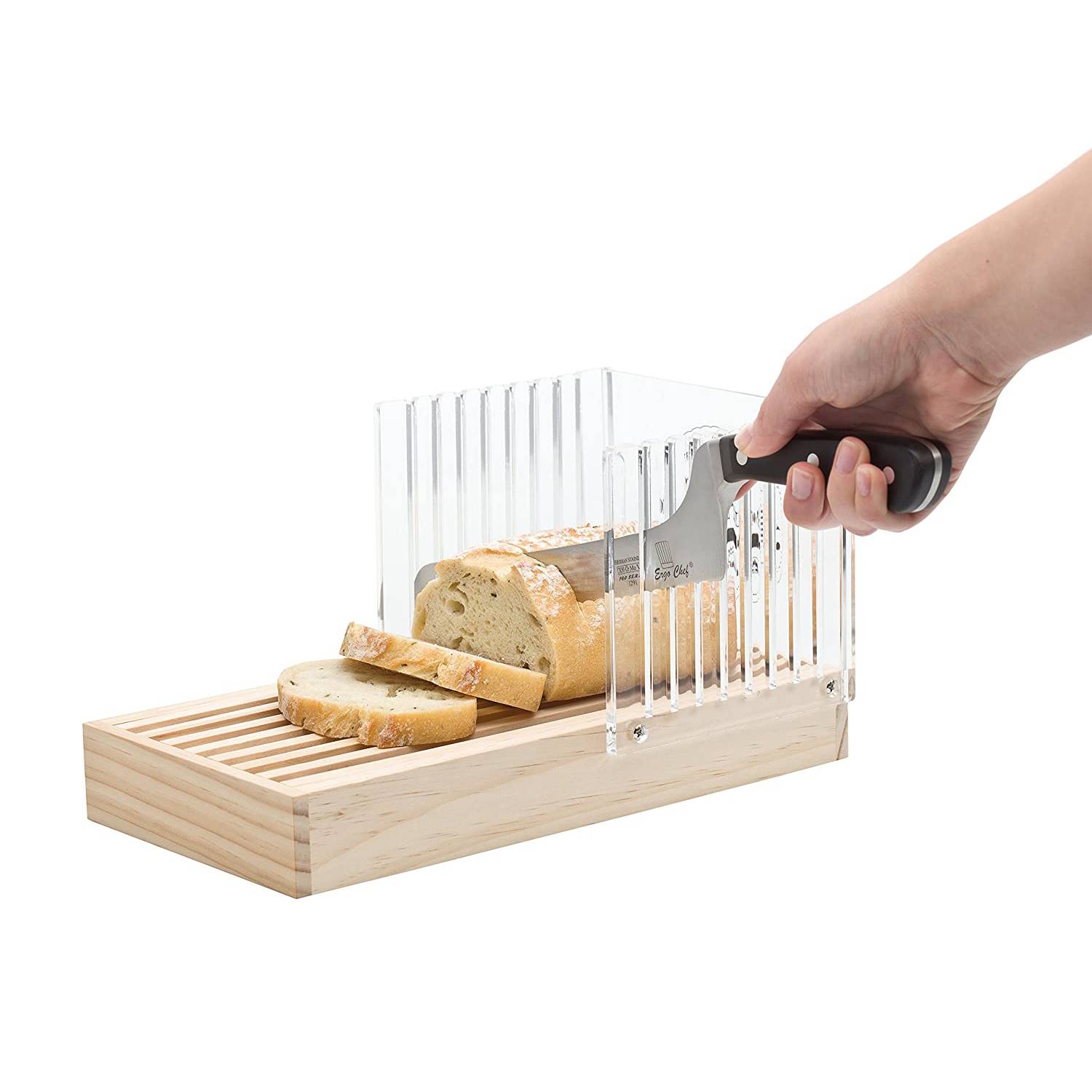 Horizontal Adjustable Bread Slicing Guide Made of Solid 3/4 Poplar Lumber