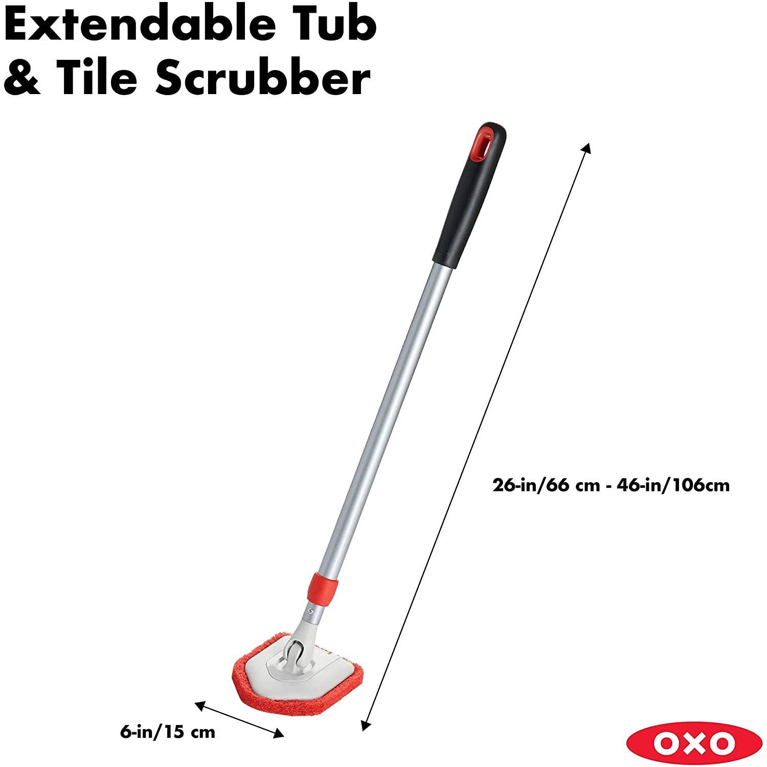 OXO Good Grips Extendable Tub and Tile Scrubber with OXO Good Grips Tub and  Tile Scrubber Refill