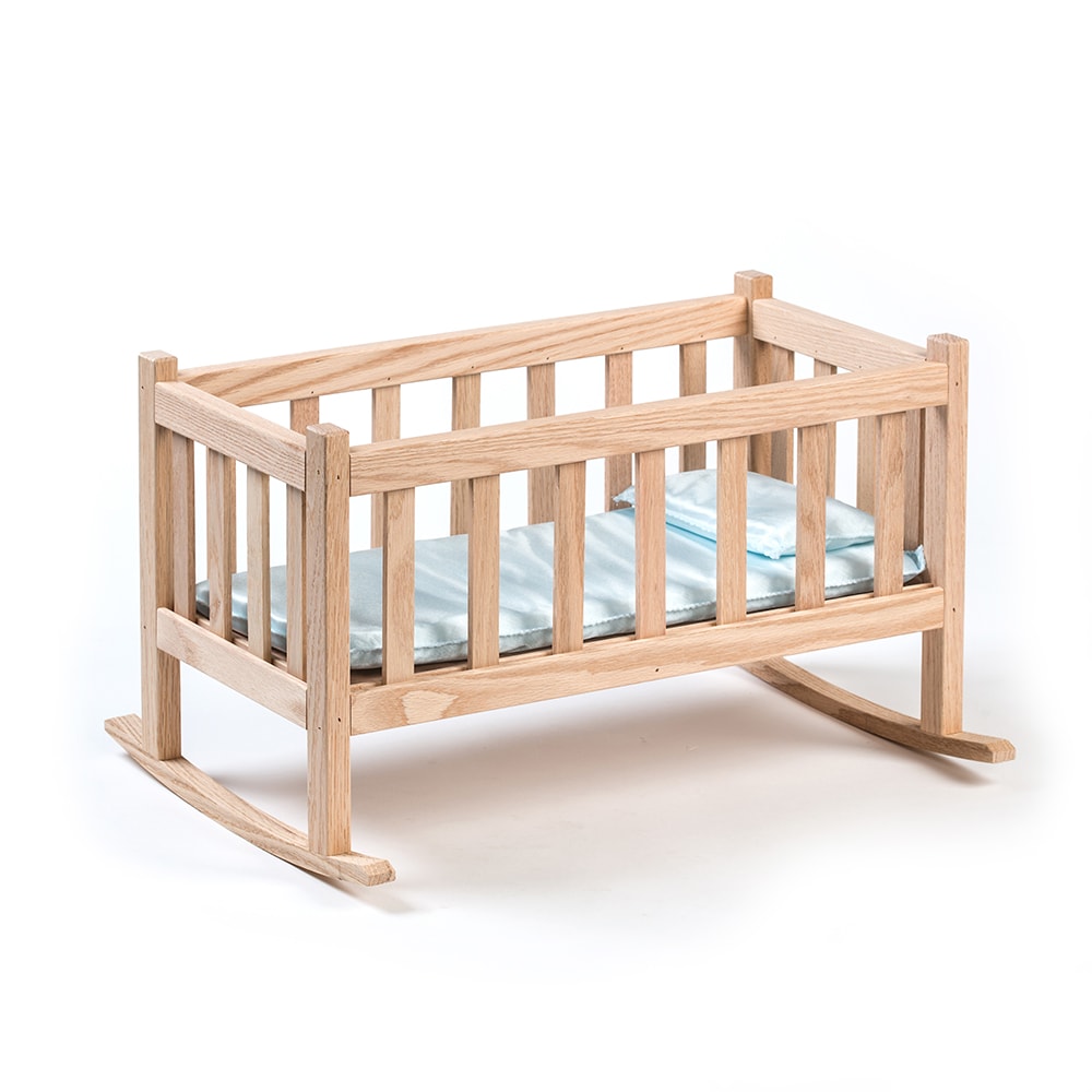Heirloom Quality Knotty Pine Doll Cradle. Made in America - Little
