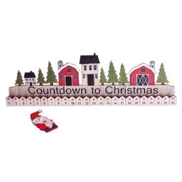 Christmas Countdown Wooden Village Calendar