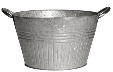 Galvanized Planter Tubs with Metal Handles
