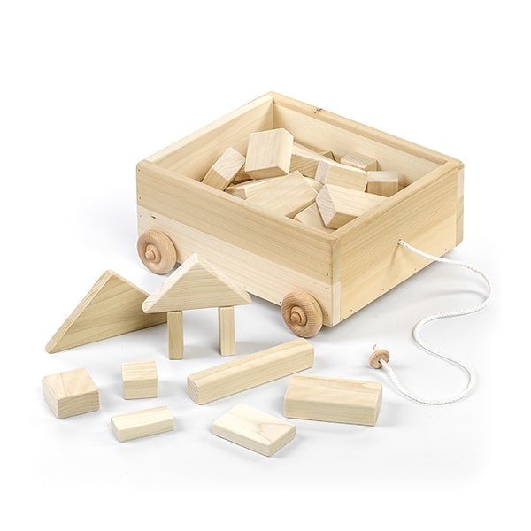 Eli & Mattie Pull Wagon With Blocks Lehman's