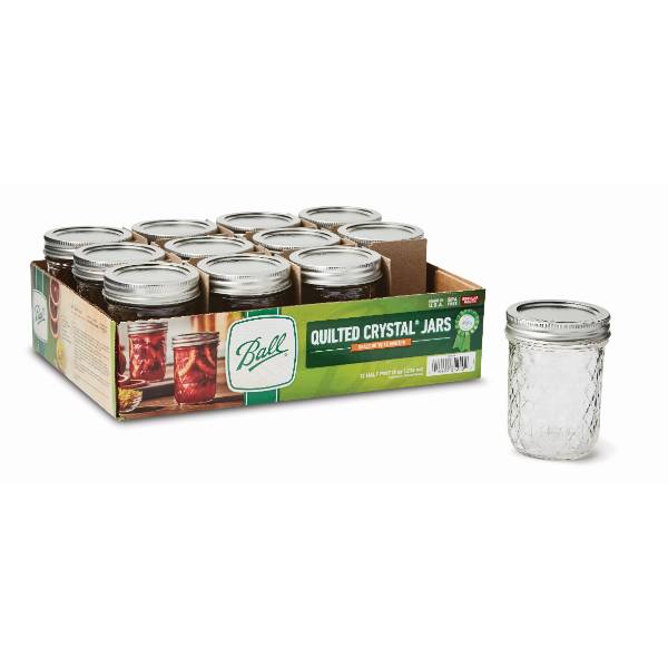 Ball RegularMouth Quilted Jelly Jars 8 oz (12), Canning Jars and
