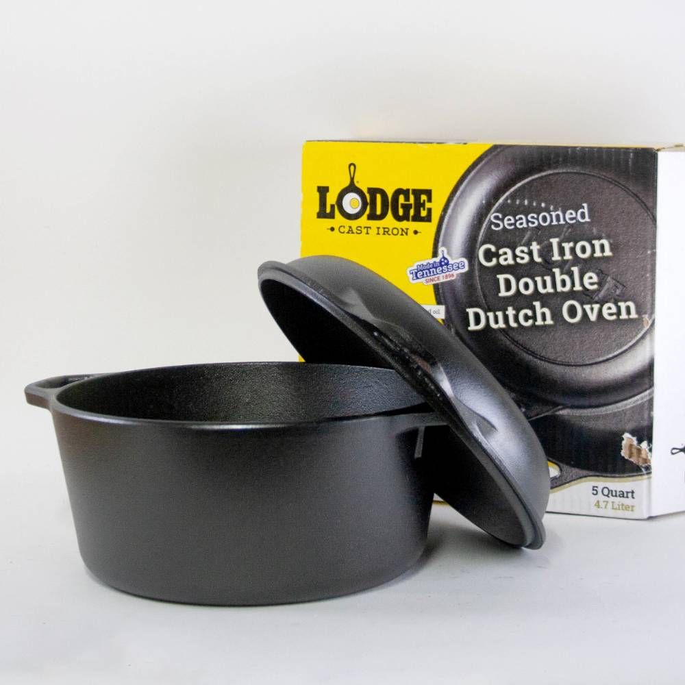 Lodge Logic Cast Iron Double Dutch Oven, Cast Iron Cookware - Lehman's