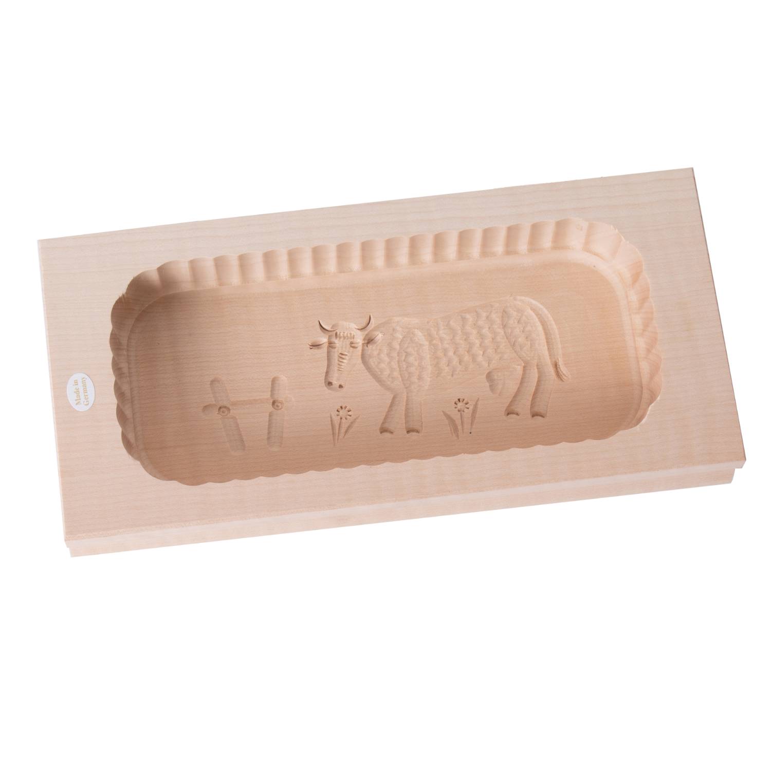 Lehman's Hard Carved Wooden Rectangular Butter Mold Assorted Patterns Large 1 Pound, Size: One size, Brown