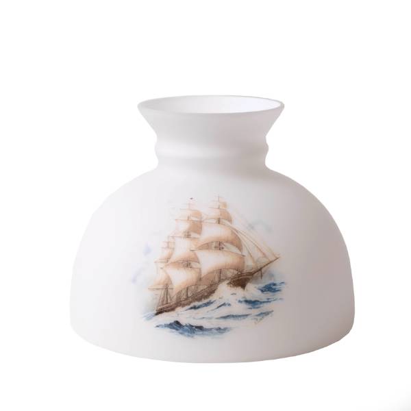 Aladdin Sailing Ship Glass Oil Lamp Shade