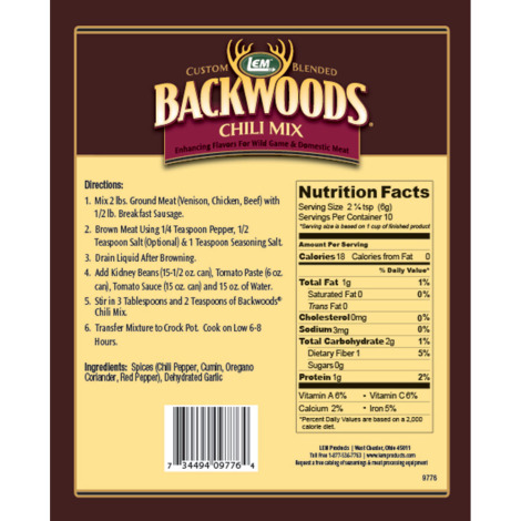 Backwoods® Chili Mix - Seasons 5 lbs. of Meat | LEM Products