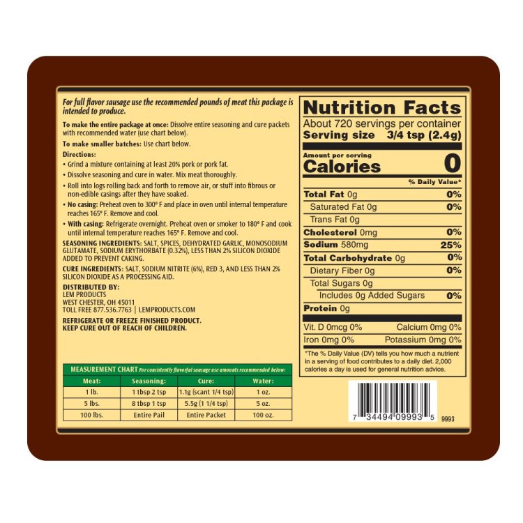 Backwoods® Trail Bologna Cured Sausage Seasoning LEM Products