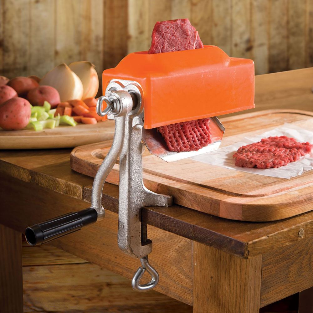 Meat Grinder with Tabletop Clamp & 2 Cutting Disks, Cast Iron