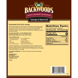 Backwoods Sausage & Meat Loaf Seasoning - Makes 25 lbs. - Directions and Nutritional Facts 