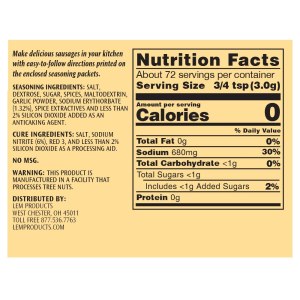 Backwoods Summer Sausage Kit - Makes 10 lbs. - Nutritional Info
