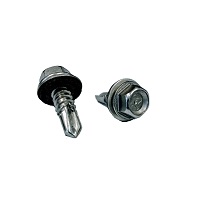 #14 x 3/4" Hex Washer Head SD Screw with bonded washer 410SS
