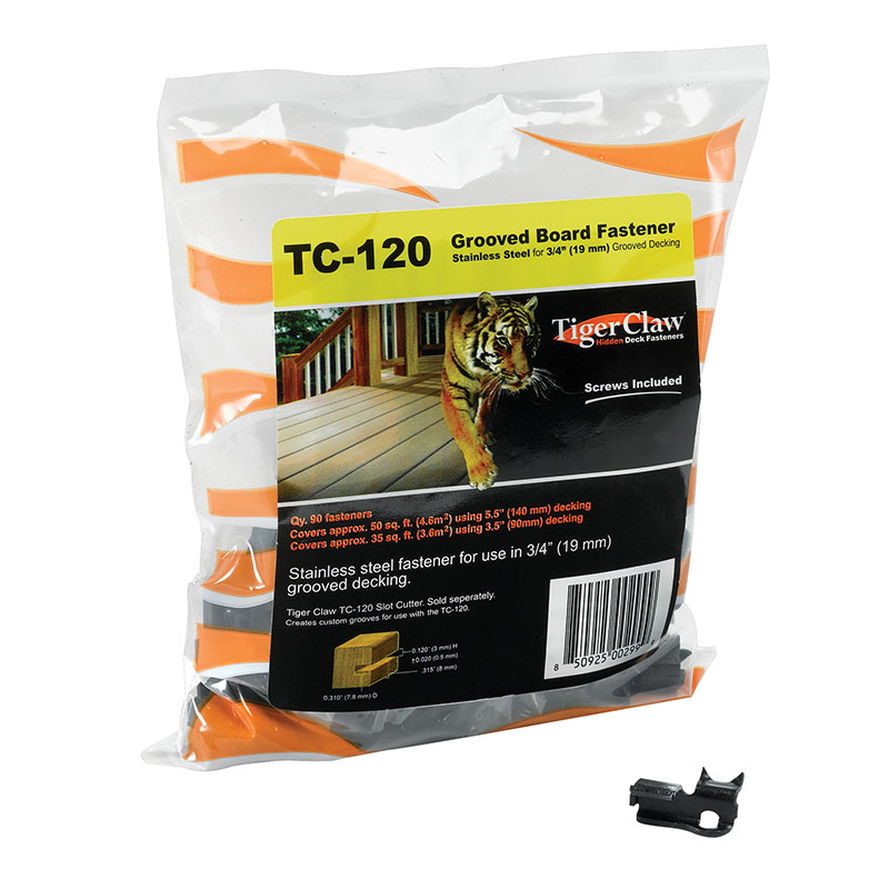 Tiger Claw TC-120 for Grooved Decking 3/4"+ Thick 90 pc Kit