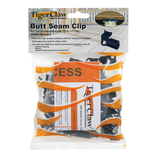 Tiger Claw TC-G Butt Seam Clip 55 pc Bag