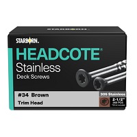 HEADCOTE® Trim Screw #8 x 2-1/2" 305 Stainless Steel