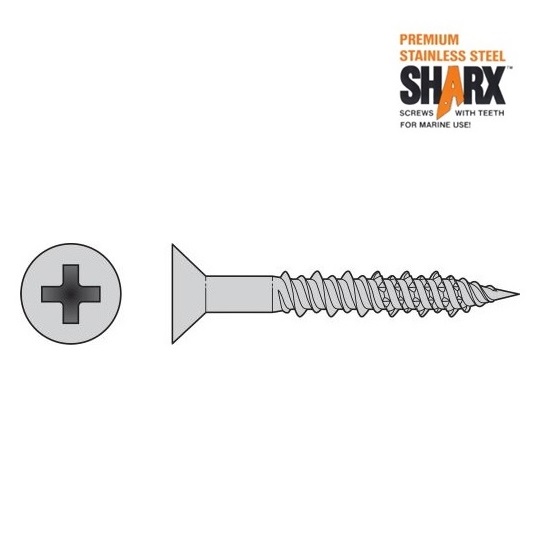 Stainless Steel Sharx Screws for Marine Use