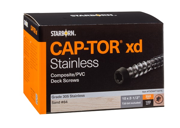 Cap-Tor® XD Composite Deck Screws- #10 x 2-1/2" - 305 Stainless Steel