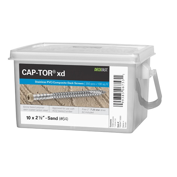 Cap-Tor® XD Composite Deck Screws - #10 x 2-1/2" - 316 Stainless Steel 