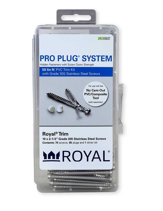 Pro Plug® System Royal® / Celect® Trim - 50 Lin Ft with Stainless Steel Screws