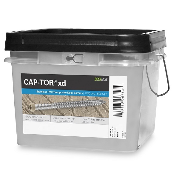 Cap-Tor® XD Composite Deck Screws - #10 x 2-1/2" - 316 Stainless Steel, 1750pc  
