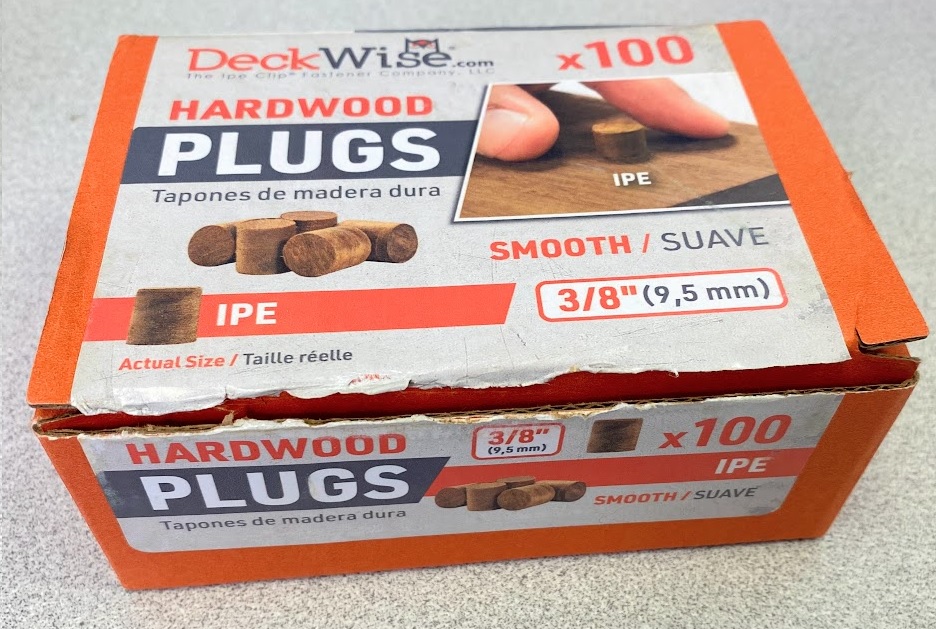 CLEARANCE- Open box DeckWise 3/8" Plugs - Ipe, 60 pieces