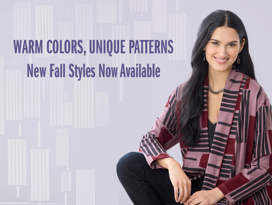 Shop our new fall collection. 100% Cotton clothing for women.