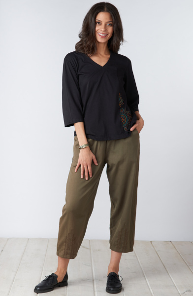 Kalpa Cotton Twill Barrel-Leg Pant - Bark Kalpa Cotton Twill Barrel-Leg Pant - Bark