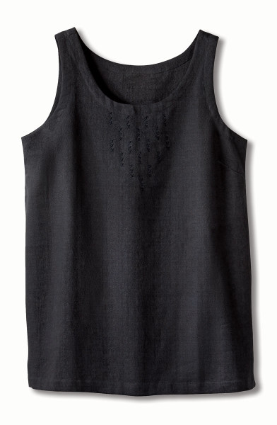 Anju Textured Cotton Tank - Black Anju Textured Cotton Tank - Black