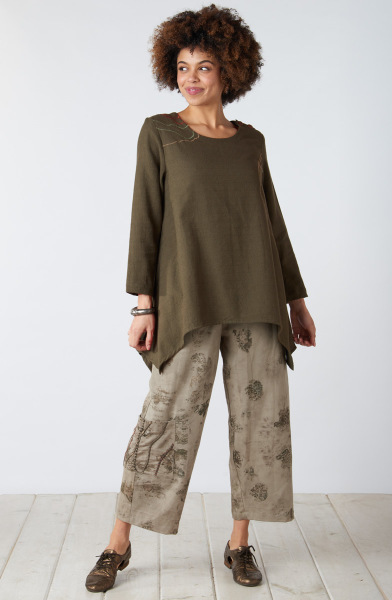 Kesari Cotton Twill Pull-On Crop Pant - Onion Peel Kesari Cotton Twill Pull-On Crop Pant - Onion Peel
