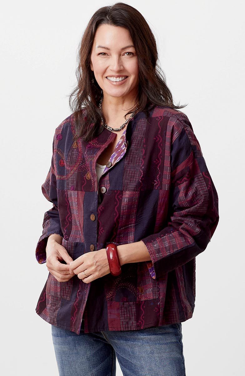 Reversible Zaina Jacket - Multi| 100% Cotton | MarketPlace India