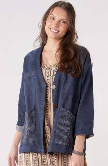 Recycled Yarn Dhara Jacket - Dark denim