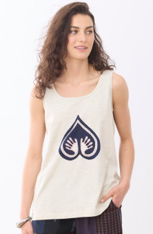 Leela Logo Cotton Jersey Tank - Oatmeal