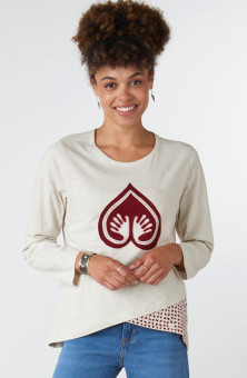 Sherna Logo Cotton Jersey Long-Sleeve Tee - Oatmeal