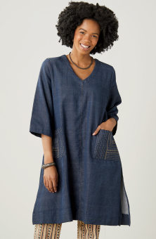 Recycled Yarn Amala Tunic - Dark denim