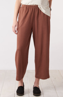 Kesari Waffle Knit Pull-On Crop Pant - Cinnamon